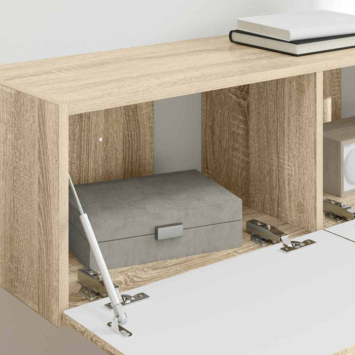Dulap TV de perete 2 pcs Sonoma 98 x 31 x 29,5 cm Lemn compozit - WALTI WALTI