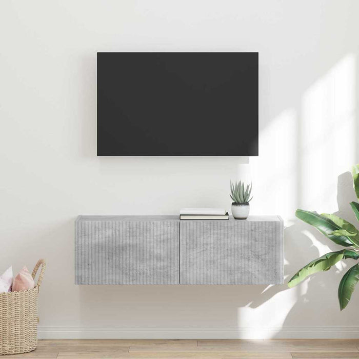 Dulap TV de perete Beton 98 x 31 x 29,5 cm Lemn compozit - WALTI WALTI