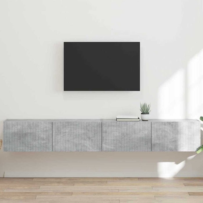 Dulap TV de perete 2 pcs Beton 98 x 31 x 29,5 cm Lemn compozit - WALTI WALTI