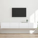 Dulap TV de perete Pe perete 2 pcs Alb Lucios 98 x 31 x 29,5 cm - WALTI WALTI