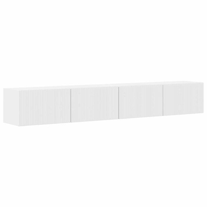 Dulap TV de perete Pe perete 2 pcs Alb Lucios 98 x 31 x 29,5 cm - WALTI WALTI