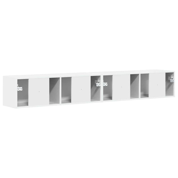 Dulap TV de perete Pe perete 2 pcs Alb Lucios 98 x 31 x 29,5 cm - WALTI WALTI