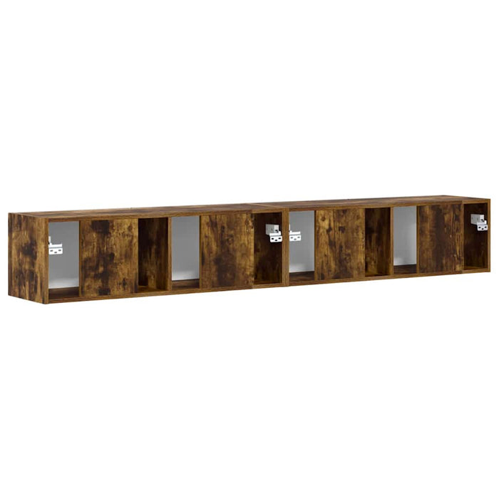 Dulap TV de perete 2 pcs Stejar fumuriu 98 x 31 x 29,5 cm - WALTI WALTI