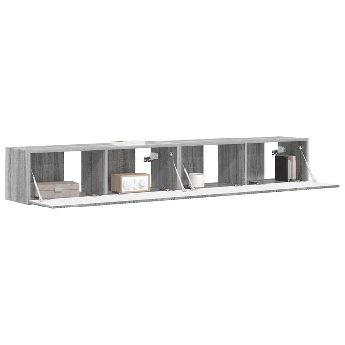 Dulap TV de perete Pe perete 2 pcs Gri Sonoma 98 x 31 x 29,5 cm - WALTI WALTI