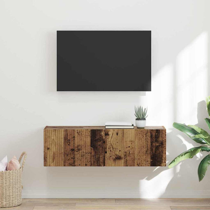 Dulap TV de perete Lemn Vechi 98 x 31 x 29,5 cm Lemn compozit - WALTI WALTI
