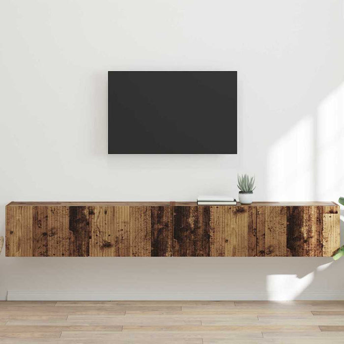 Dulap TV de perete Pe perete 2 pcs Lemn Vechi 98 x 31 x 29,5 cm - WALTI WALTI