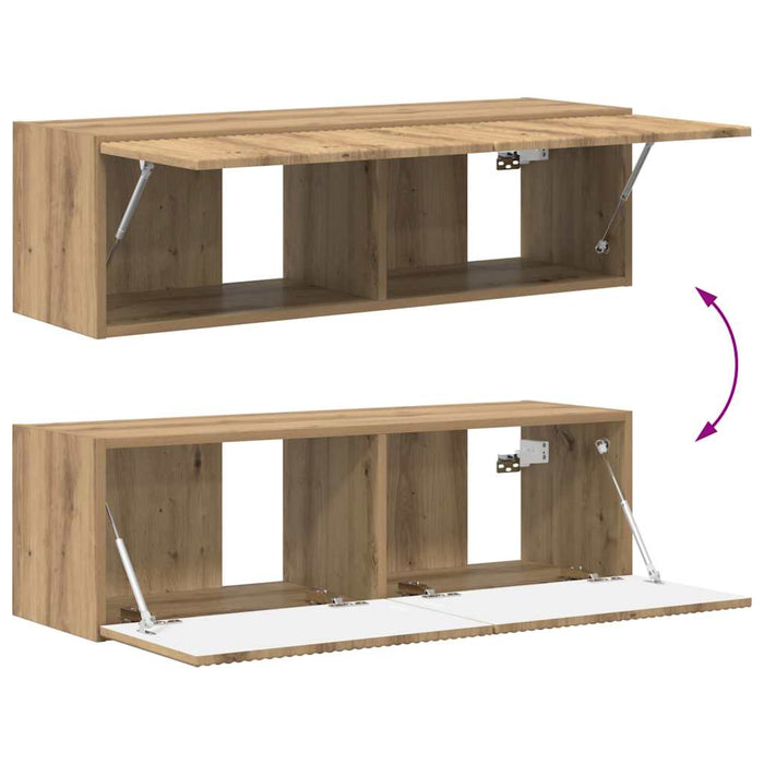 Dulap TV de perete 98 x 31 x 29,5 cm Stejar artizanal - WALTI WALTI