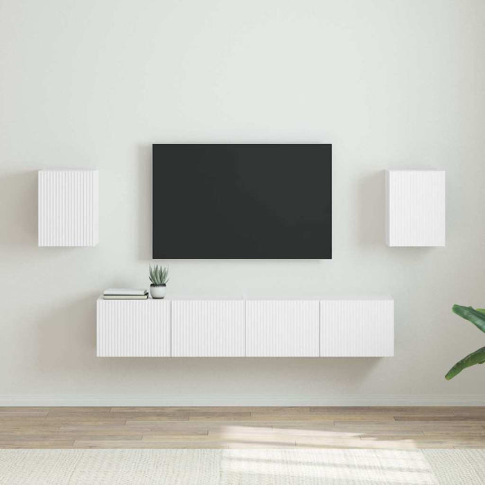 Dulap TV de perete 2 pcs Alb 30 x 31 x 40 cm Lemn compozit - WALTI WALTI