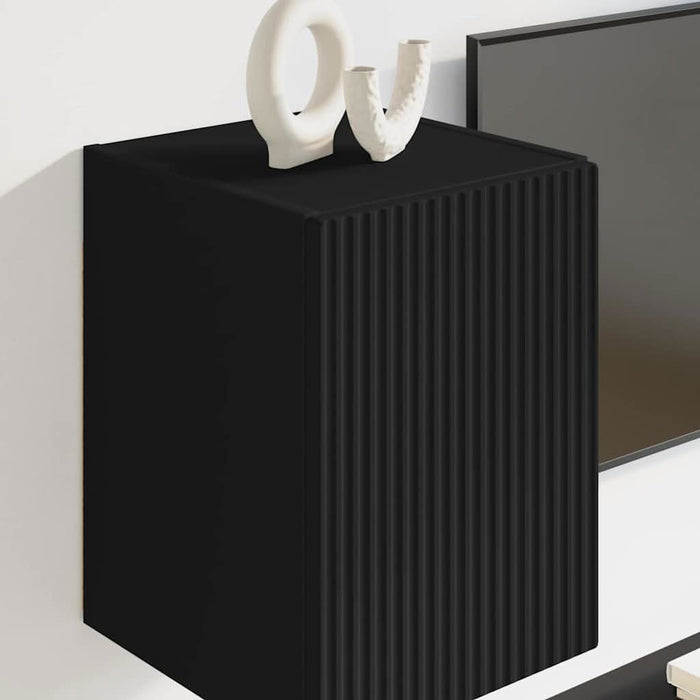 Dulap TV de perete Negru 30 x 31 x 40 cm Lemn compozit - WALTI WALTI