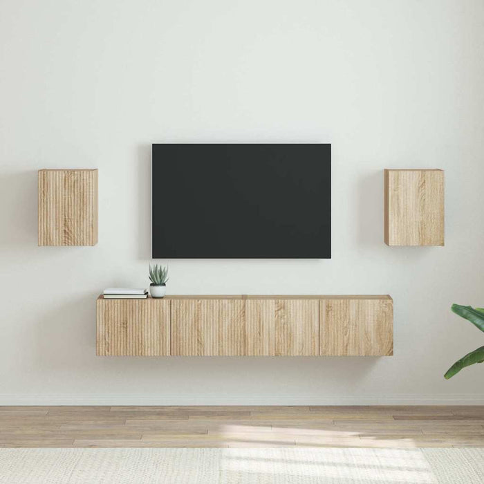 Dulap TV de perete 2 pcs Sonoma 30 x 31 x 40 cm Lemn compozit - WALTI WALTI