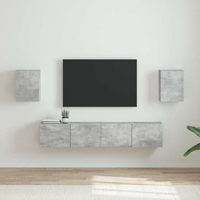 Dulap TV de perete 2 pcs Beton 30 x 31 x 40 cm Lemn compozit - WALTI WALTI
