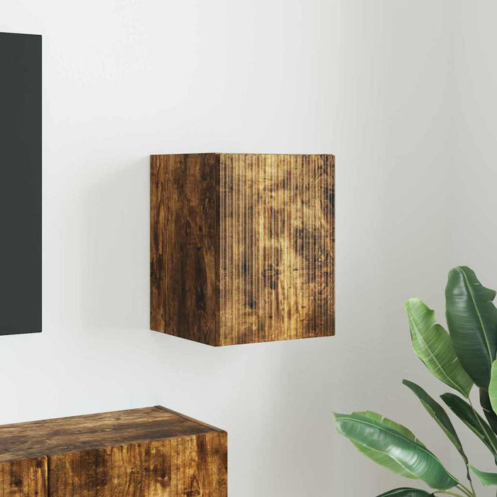Dulap TV de perete Stejar fumuriu 30 x 31 x 40 cm Lemn compozit - WALTI WALTI