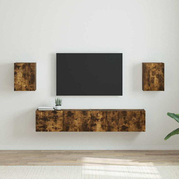 Dulap TV de perete 2 pcs Stejar fumuriu 30 x 31 x 40 cm - WALTI WALTI