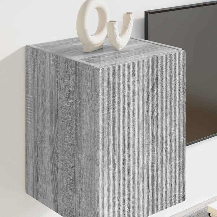 Dulap TV de perete Pe perete 2 pcs Gri Sonoma 30 x 31 x 40 cm - WALTI WALTI
