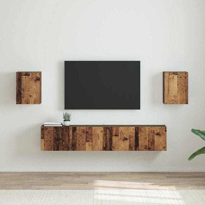 Dulap TV de perete Pe perete 2 pcs Lemn Vechi 30 x 31 x 40 cm - WALTI WALTI