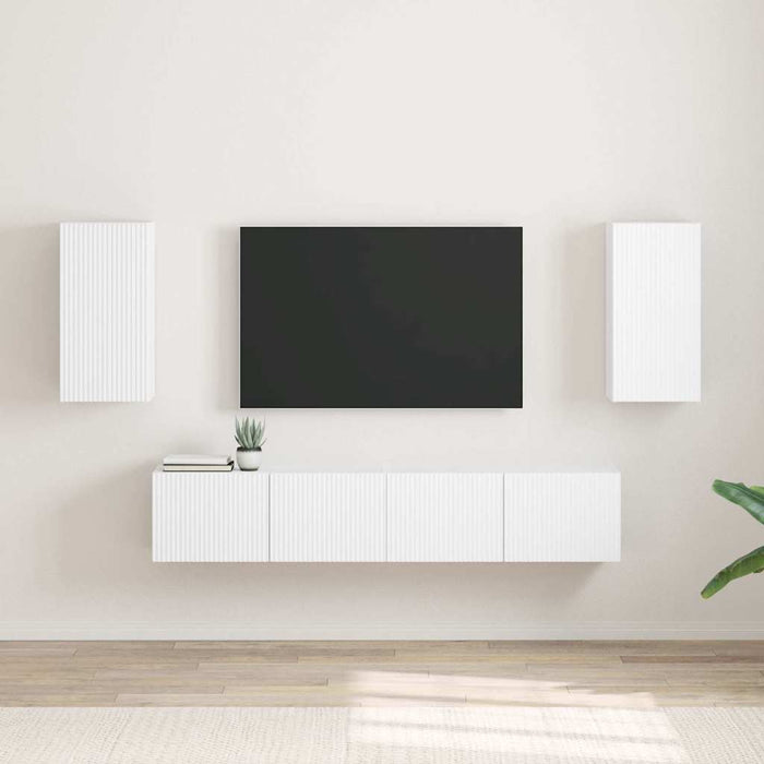 Dulap TV de perete 2 pcs Alb 30 x 31 x 60 cm Lemn compozit - WALTI WALTI