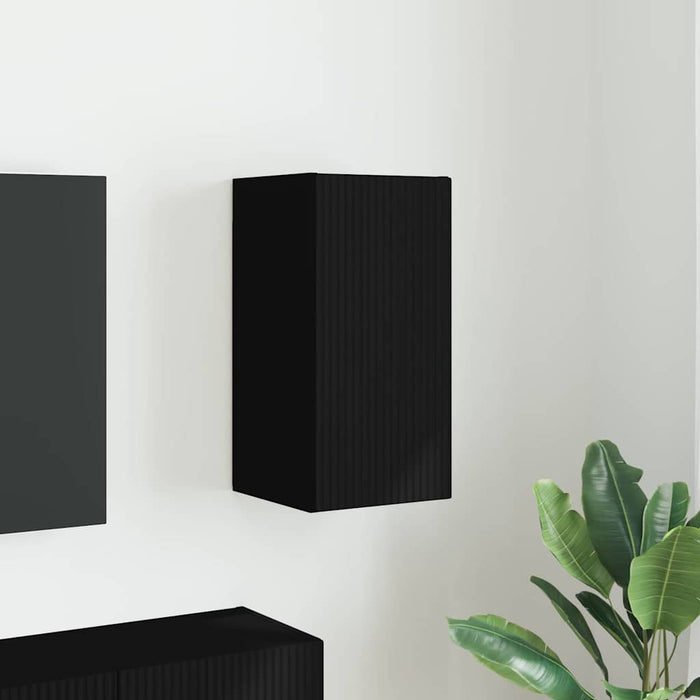 Dulap TV de perete Negru 30 x 31 x 60 cm Lemn compozit - WALTI WALTI