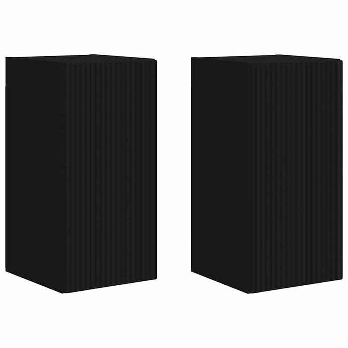 Dulap TV de perete 2 pcs Negru 30 x 31 x 60 cm Lemn compozit - WALTI WALTI