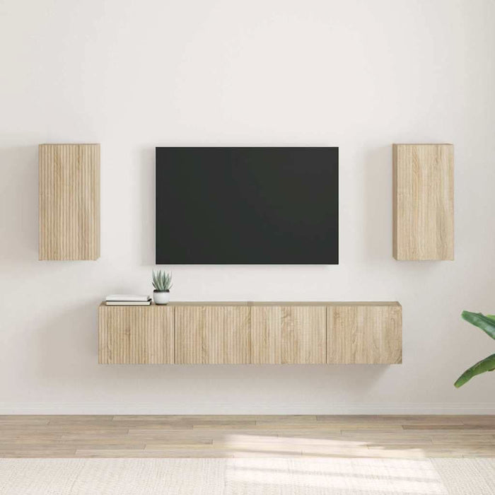 Dulap TV de perete 2 pcs Sonoma 30 x 31 x 60 cm Lemn compozit - WALTI WALTI
