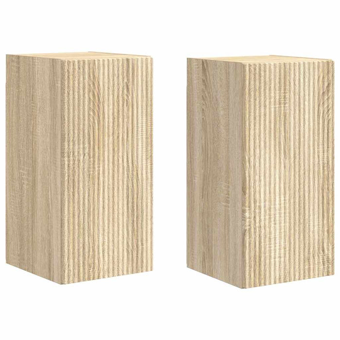 Dulap TV de perete 2 pcs Sonoma 30 x 31 x 60 cm Lemn compozit - WALTI WALTI