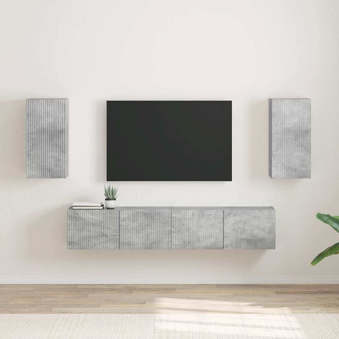 Dulap TV de perete 2 pcs Beton 30 x 31 x 60 cm Lemn compozit - WALTI WALTI