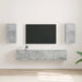 Dulap TV de perete 2 pcs Beton 30 x 31 x 60 cm Lemn compozit - WALTI WALTI
