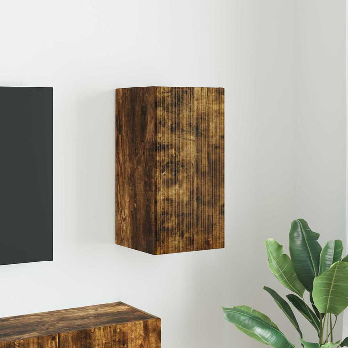 Dulap TV de perete Stejar fumuriu 30 x 31 x 60 cm Lemn compozit - WALTI WALTI