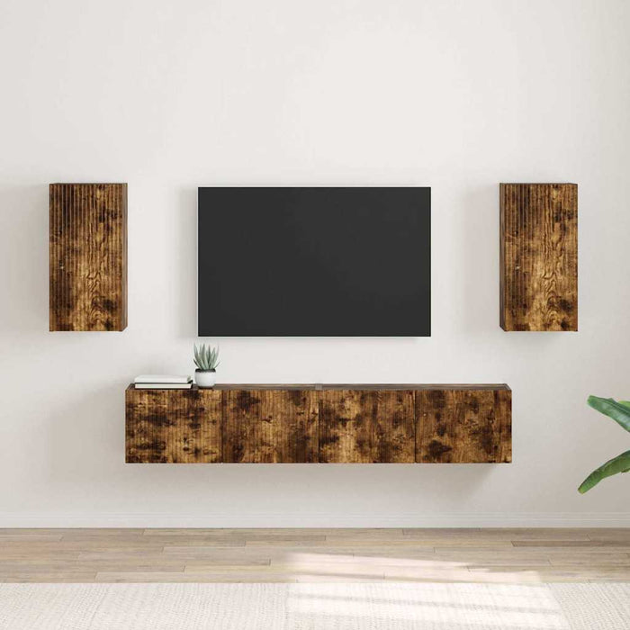 Dulap TV de perete 2 pcs Stejar fumuriu 30 x 31 x 60 cm - WALTI WALTI