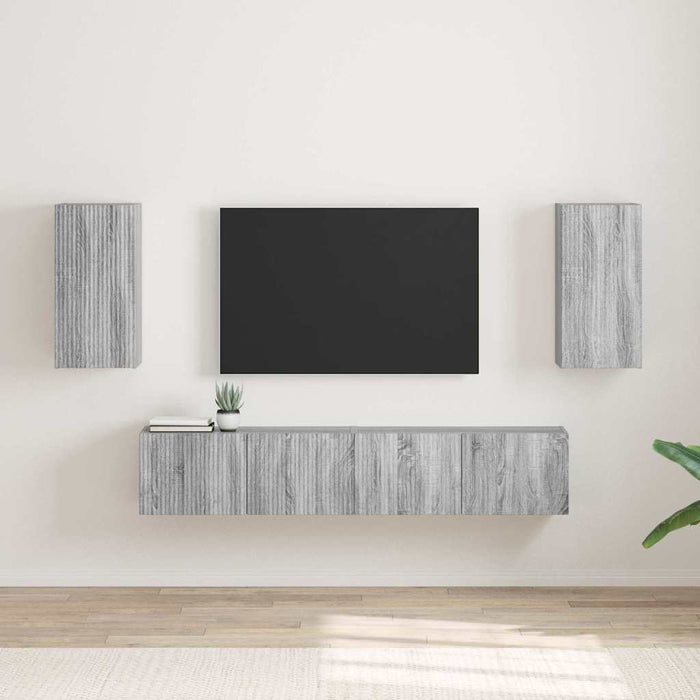 Dulap TV de perete Pe perete 2 pcs Gri Sonoma 30 x 31 x 60 cm - WALTI WALTI
