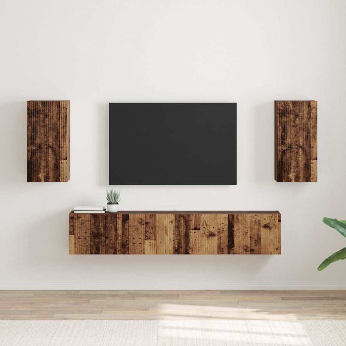 Dulap TV de perete Pe perete 2 pcs Lemn Vechi 30 x 31 x 60 cm - WALTI WALTI