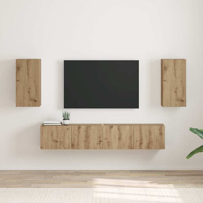 Dulap TV de perete 2 pcs Stejar artizanal 30 x 31 x 60 cm - WALTI WALTI