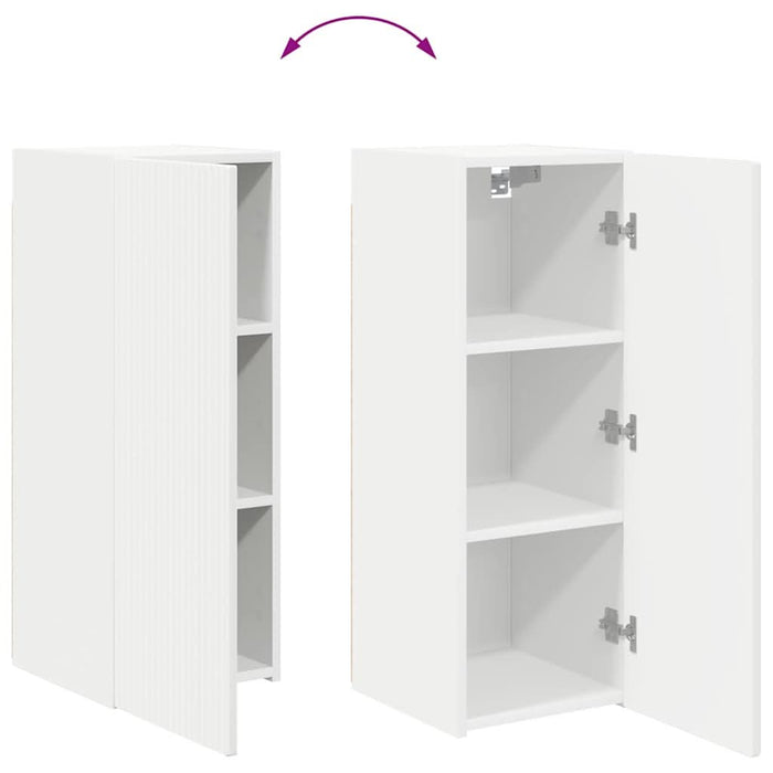 Dulap TV de perete Pe perete Alb 30 x 31 x 80 cm Lemn compozit - WALTI WALTI
