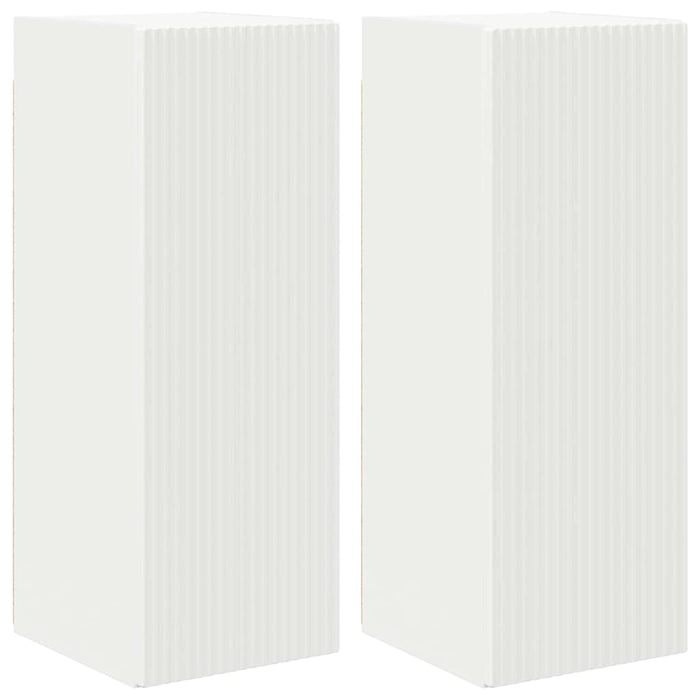 Dulap TV de perete 2 pcs Alb 30 x 31 x 80 cm Lemn compozit - WALTI WALTI