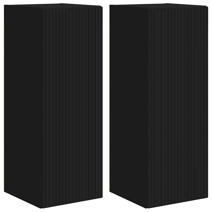 Dulap TV de perete 2 pcs Negru 30 x 31 x 80 cm Lemn compozit - WALTI WALTI