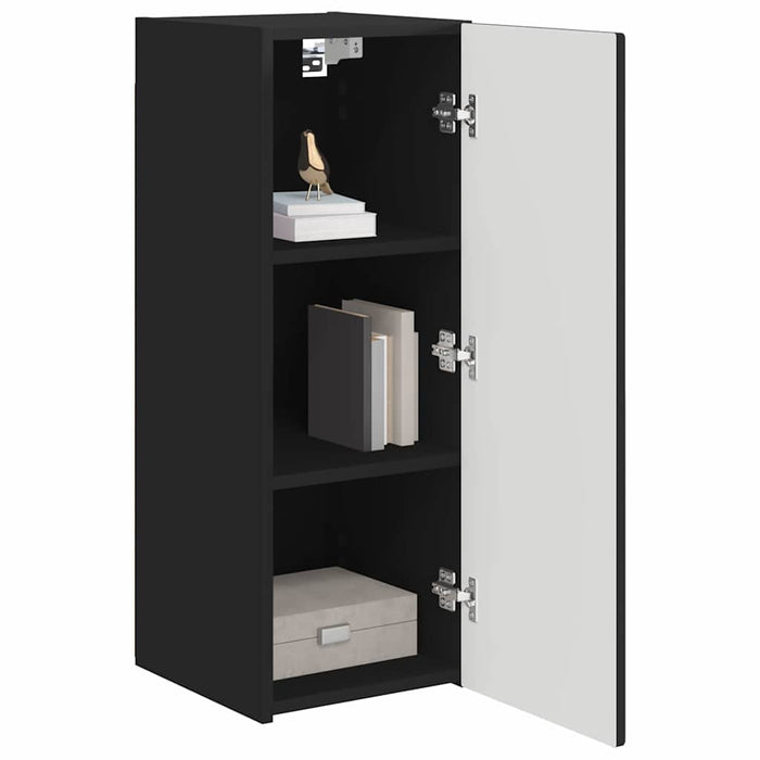 Dulap TV de perete 2 pcs Negru 30 x 31 x 80 cm Lemn compozit - WALTI WALTI