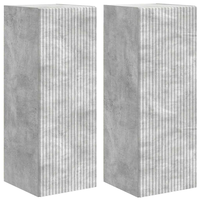Dulap TV de perete 2 pcs Beton 30 x 31 x 80 cm Lemn compozit - WALTI WALTI
