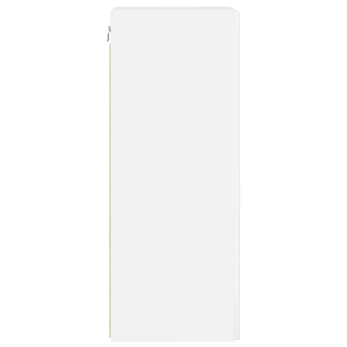 Dulap TV de perete Alb Lucios 30 x 31 x 80 cm Lemn compozit - WALTI WALTI