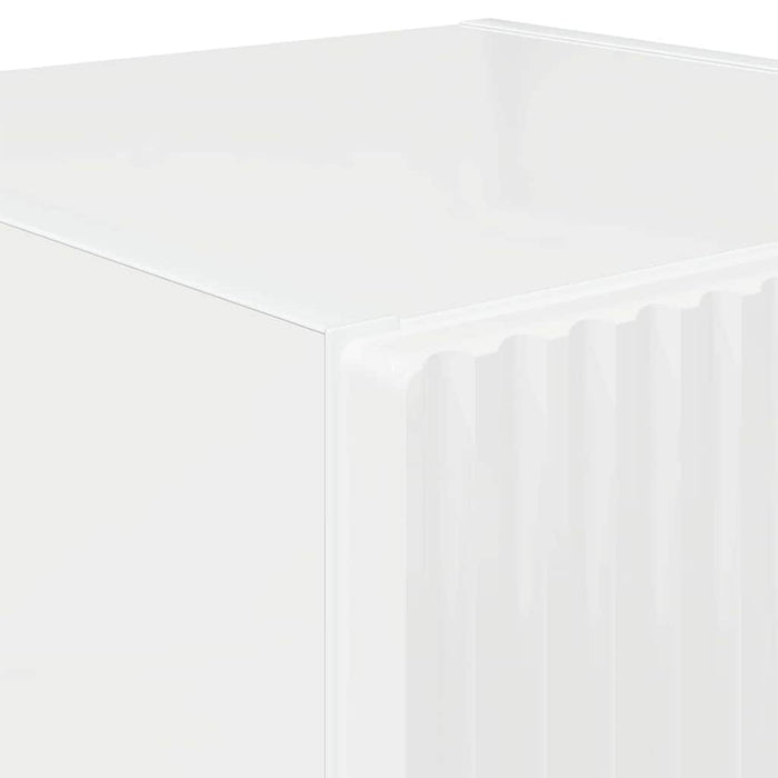Dulap TV de perete Pe perete 2 pcs Alb Lucios 30 x 31 x 80 cm - WALTI WALTI