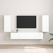 Dulap TV de perete Pe perete 2 pcs Alb Lucios 30 x 31 x 80 cm - WALTI WALTI