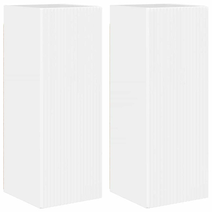 Dulap TV de perete Pe perete 2 pcs Alb Lucios 30 x 31 x 80 cm - WALTI WALTI