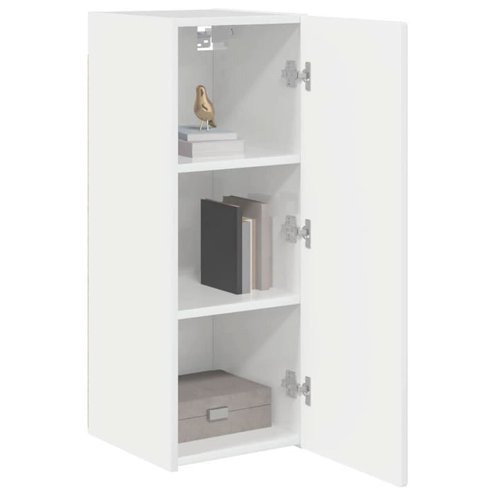 Dulap TV de perete Pe perete 2 pcs Alb Lucios 30 x 31 x 80 cm - WALTI WALTI
