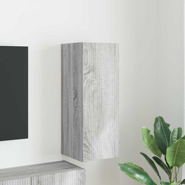 Dulap TV de perete Gri Sonoma 30 x 31 x 80 cm Lemn compozit - WALTI WALTI