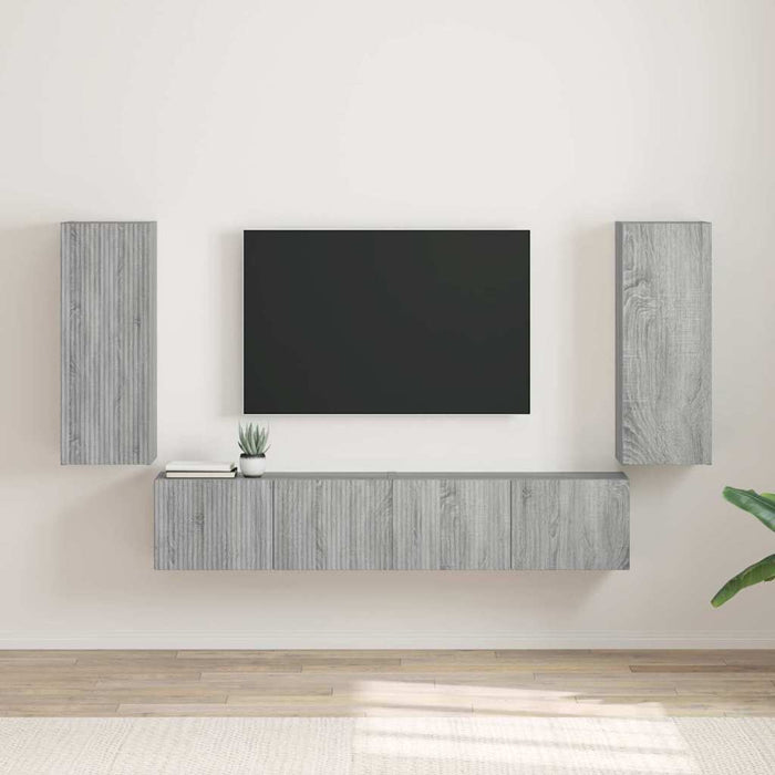 Dulap TV de perete Pe perete 2 pcs Gri Sonoma 30 x 31 x 80 cm - WALTI WALTI