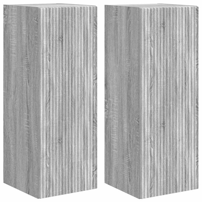 Dulap TV de perete Pe perete 2 pcs Gri Sonoma 30 x 31 x 80 cm - WALTI WALTI