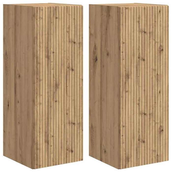 Dulap TV de perete 2 pcs Stejar artizanal 30 x 31 x 80 cm - WALTI WALTI
