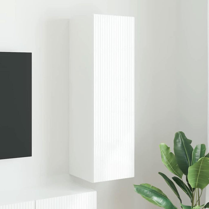 Dulap TV de perete Pe perete Alb 30 x 31 x 100 cm Lemn compozit - WALTI WALTI