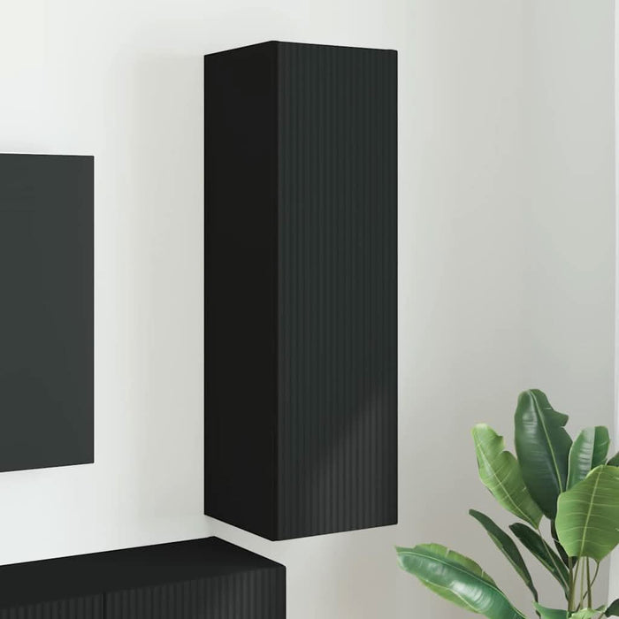Dulap TV de perete Negru 30 x 31 x 100 cm Lemn compozit - WALTI WALTI
