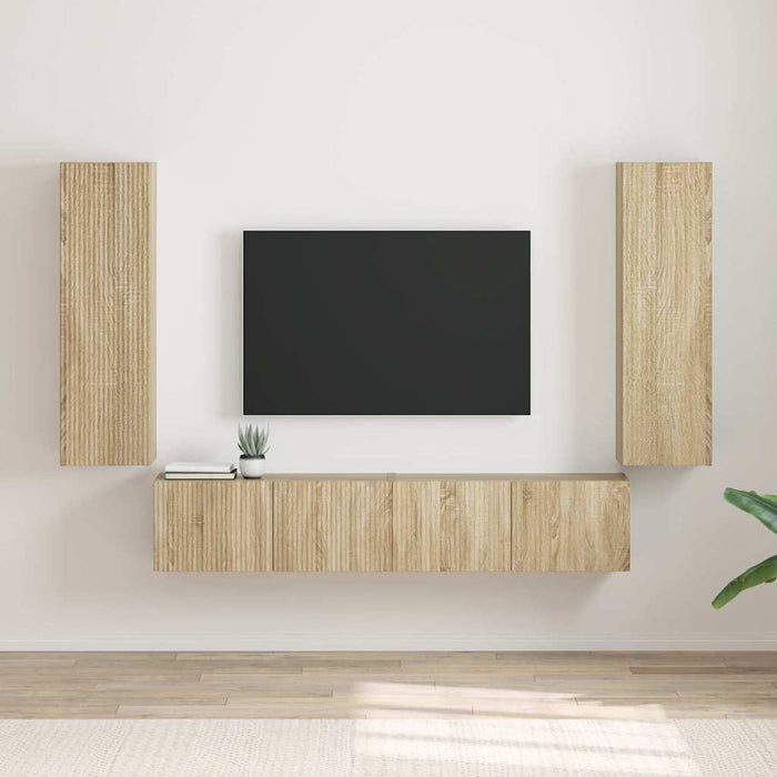 Dulap TV de perete 2 pcs Sonoma 30 x 31 x 100 cm Lemn compozit - WALTI WALTI