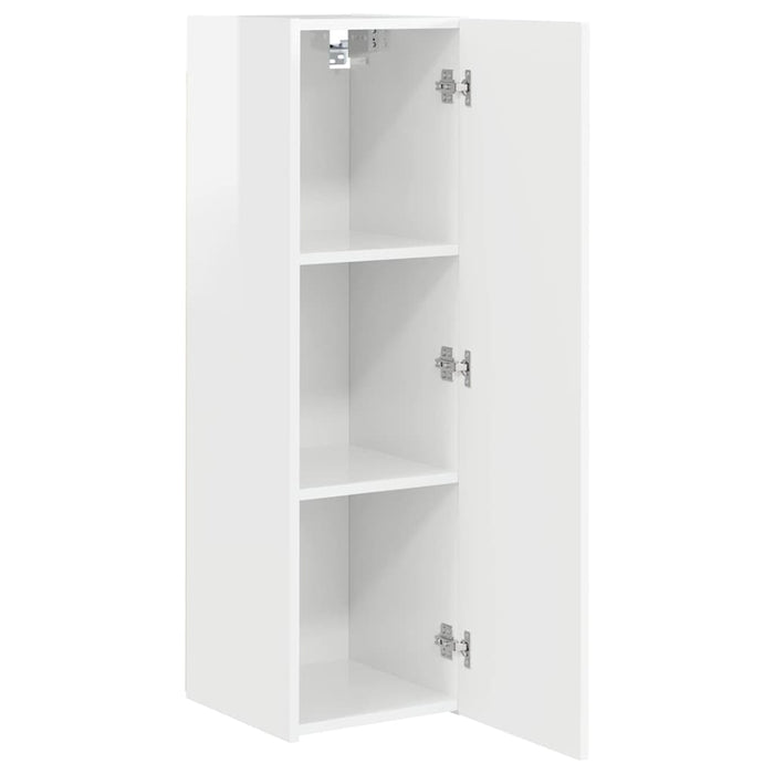 Dulap TV de perete Alb Lucios 30 x 31 x 100 cm Lemn compozit - WALTI WALTI