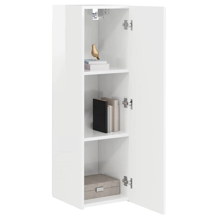 Dulap TV de perete Alb Lucios 30 x 31 x 100 cm Lemn compozit - WALTI WALTI